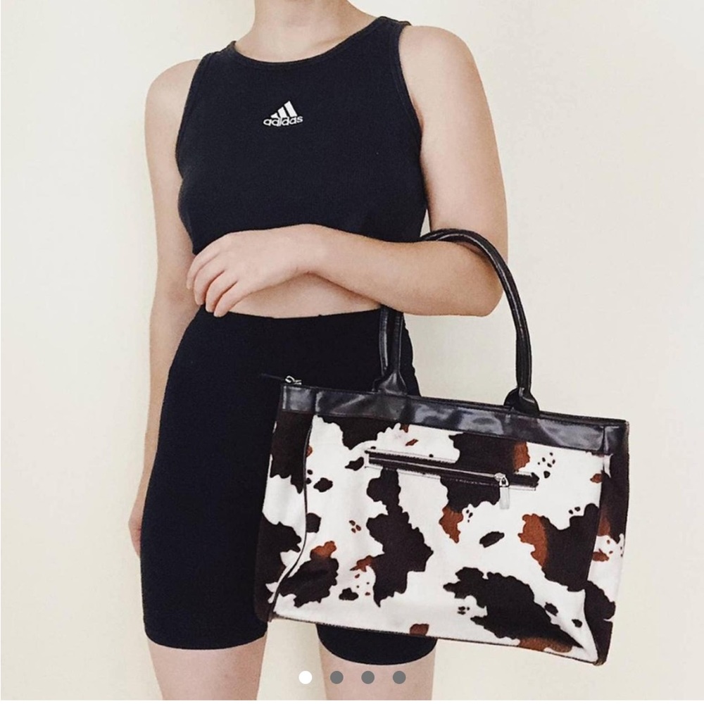 Vintage Unbranded Cow Print Tote